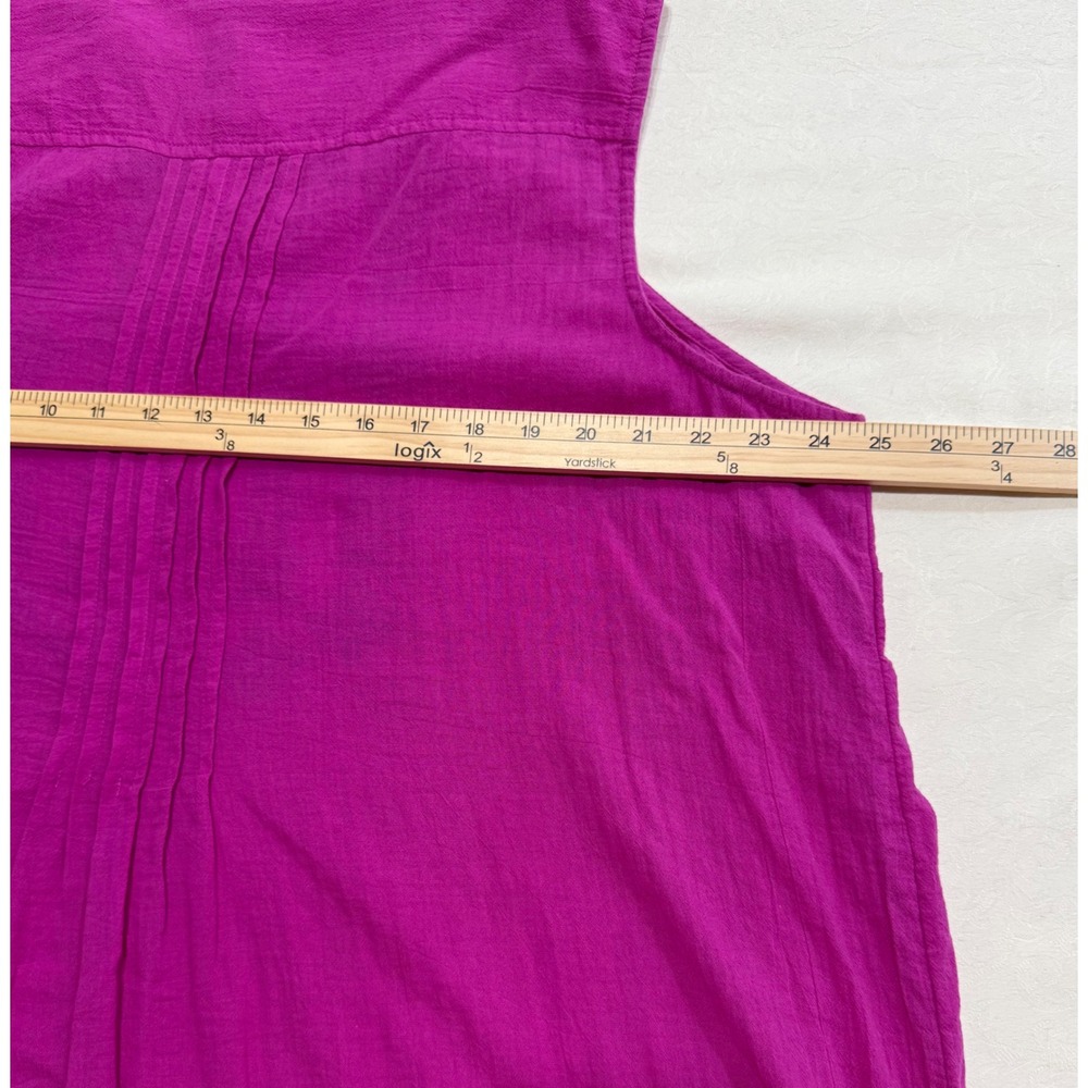 Style‎ & Co Embroidered Sleeveless Top Women 3X Purple Magenta Cotton Gauze Boho - Picture 6 of 9